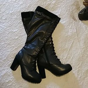 Torrid over the calf heeled boots